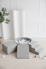 Monio - Boucle Foam Soft Play & Ball Pit 200 Balls - Grey