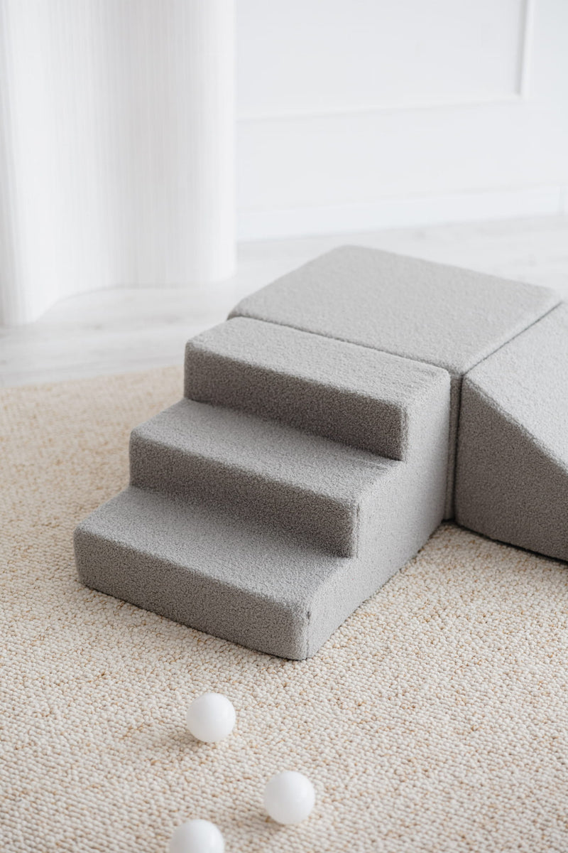 Monio - Boucle Foam Soft Play - 3 Elements - Grey