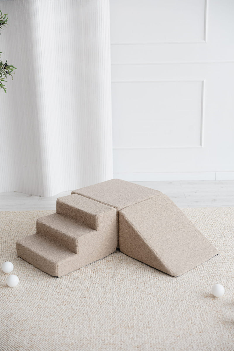 Monio - Boucle Foam Soft Play - 3 Elements - Beige