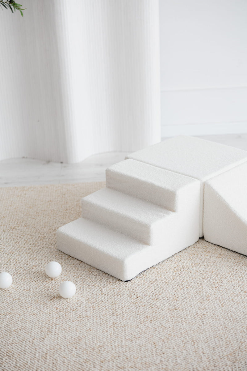 Monio - Boucle Foam Soft Play - 3 Elements - White