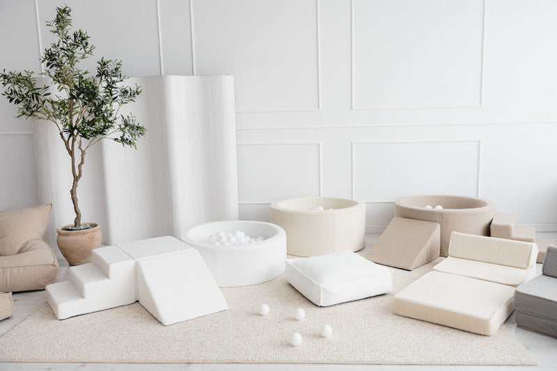 Monio - Boucle Foam Soft Play - 3 Elements - White
