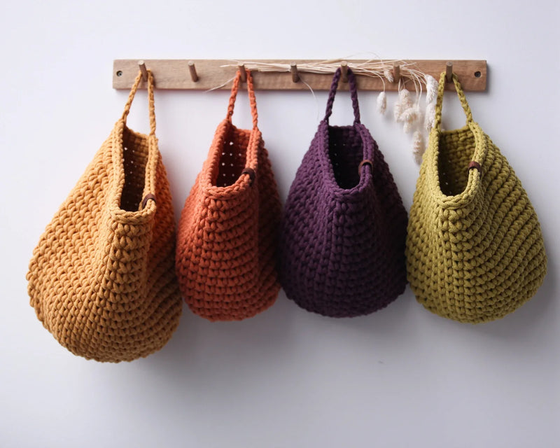 Crochet Hanging Bags | MUSTARD