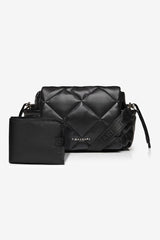 Nova Eco Compact Changing Bag Black Quilted Faux Leather