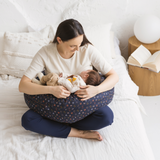 MINICAMP C-Shape Nursing & Comfort Pillow With Organic Navy Blue Cover | Kapok or PES Filling