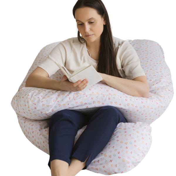 MINICAMP U-Shaped Maternity Pillow With Organic Cover in Milk White | Kapok or PES Filling