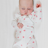 Sleepsuit With Collar - Pink Heart