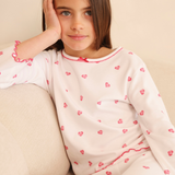 Pyjamas With Frill - Pink Heart