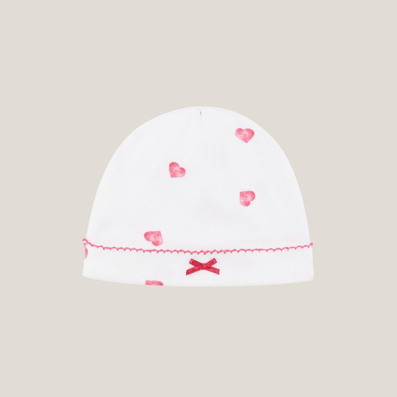 Hat With Trim - Pink Heart