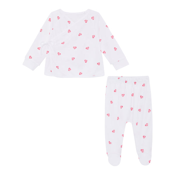 Wrap-Over 2 Piece Set - Pink Heart