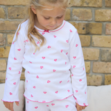 Pyjamas With Frill - Pink Heart