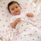 XL Bamboo Muslin - Pink Heart