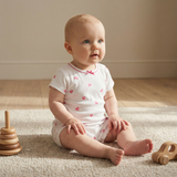 Romper With Trim - Pink Heart