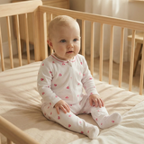 Sleepsuit With Trim - Pink Heart