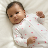 Sleepsuit With Trim - Pink Heart
