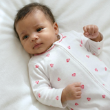 Sleepsuit With Trim - Pink Heart