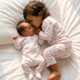 Sleepsuit With Trim - Pink Heart