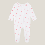 Sleepsuit With Trim - Pink Heart
