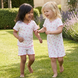Summer Pyjamas With Frill - Pink Heart