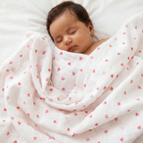 XL Bamboo Muslin - Pink Heart