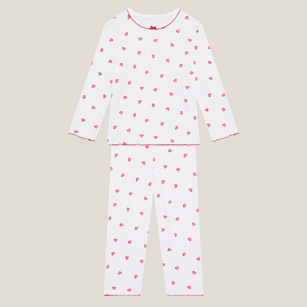 Pyjamas With Frill - Pink Heart