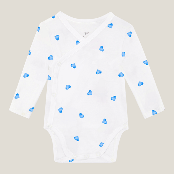 Long Sleeve Bodysuit - Blue Heart