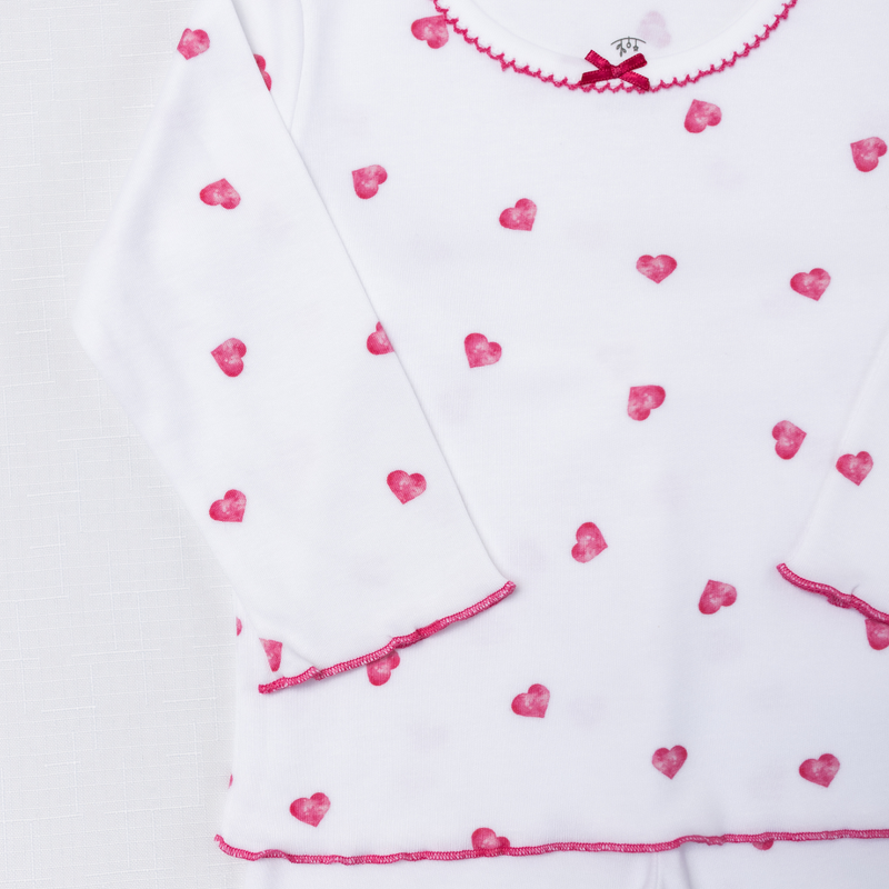 Pyjamas With Frill - Pink Heart
