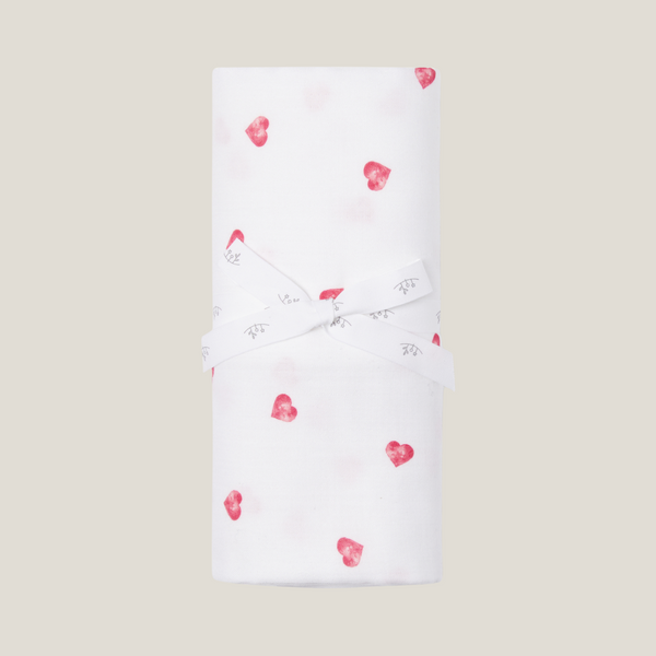 XL Bamboo Muslin - Pink Heart