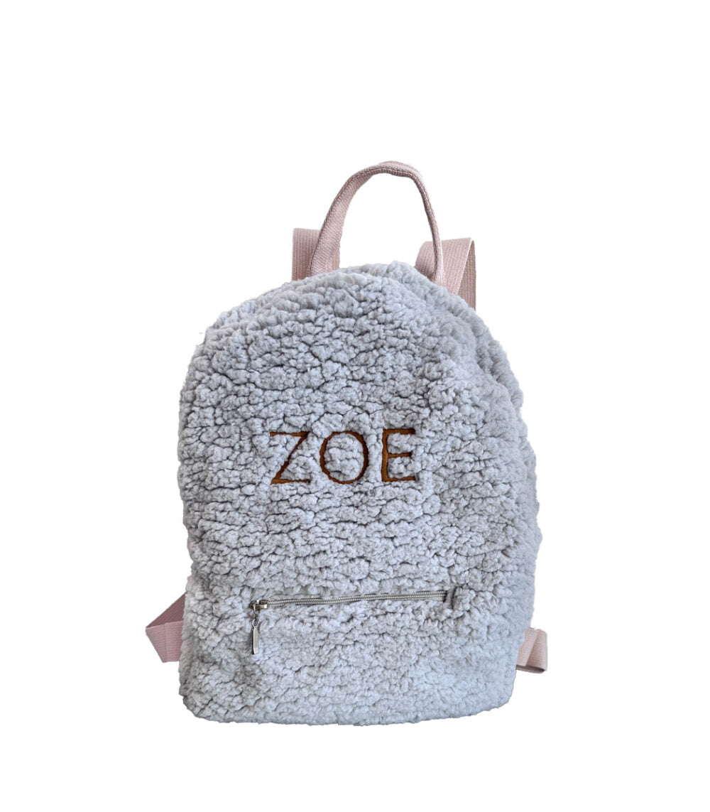 Teddy Personalised Backpack- Grey