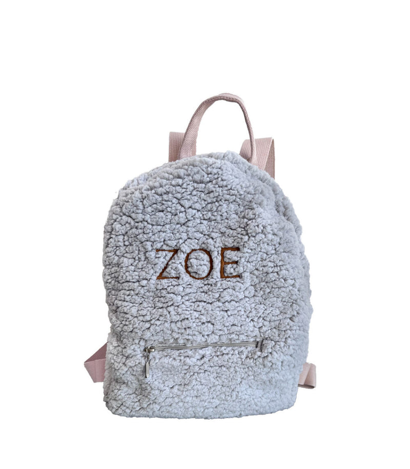 Teddy Personalised Backpack- Grey