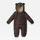ANDERS Eco Snowsuit - Chocolate Leopard (Footless)