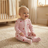 Sleepsuit With Trim - Raspberry