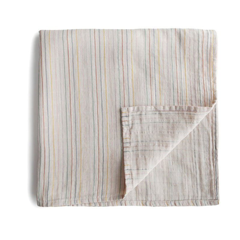 Mushie - Swaddle - Retro Stripes