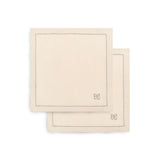 Embroidered Linen Napkins, Set of 2 - Natural
