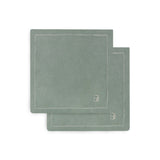 Embroidered Linen Napkins, Set of 2 - Pine Green