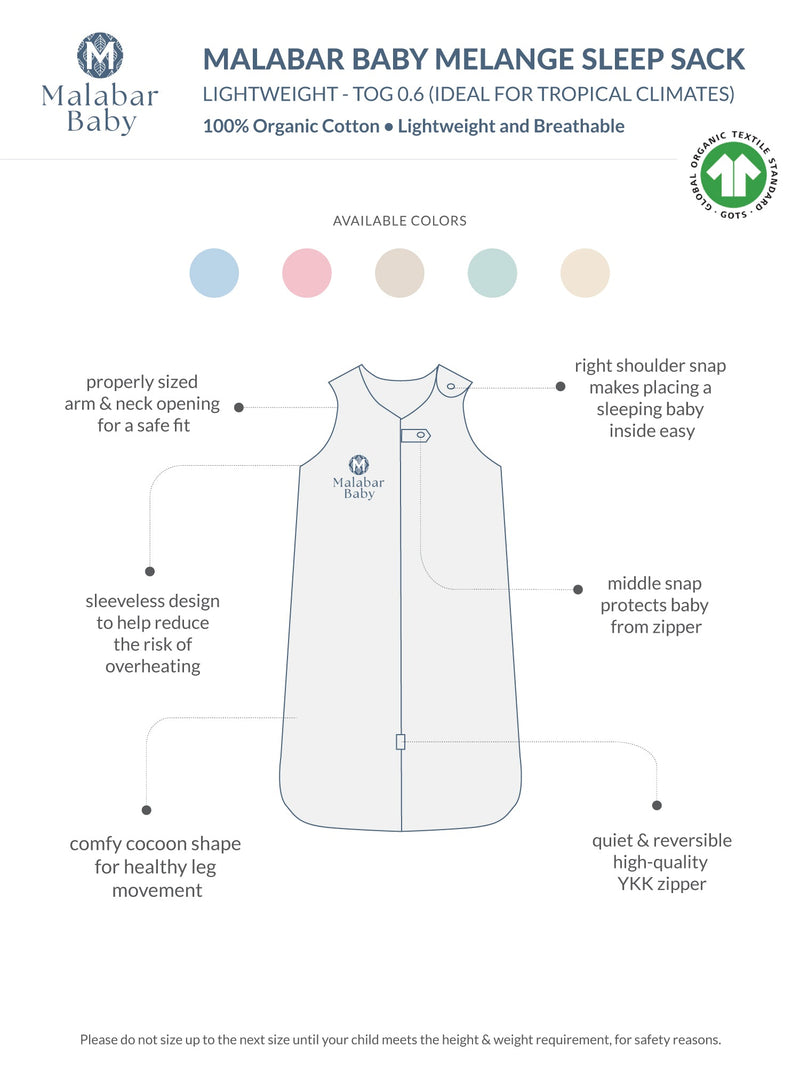 TOG 0.6 (Lightweight) - Melange Wearable Baby Sleep Sack