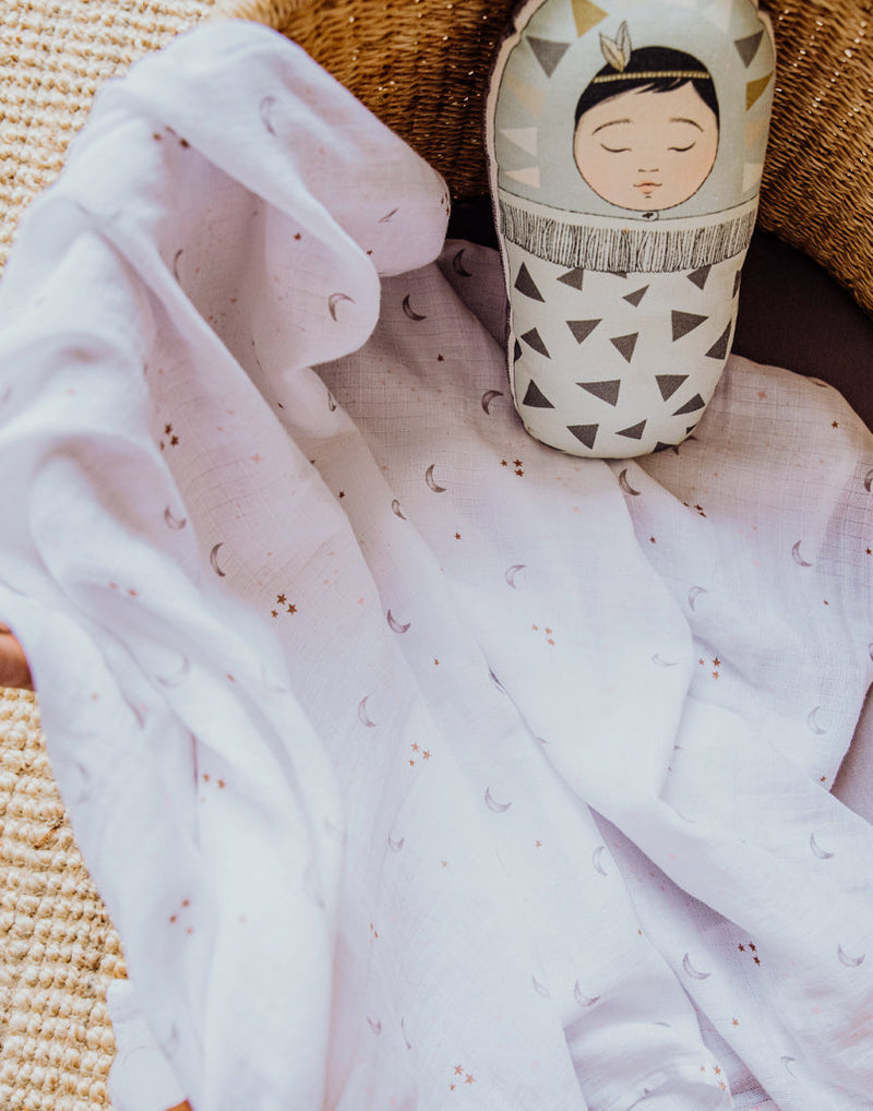 Organic Swaddle - Star & Moon