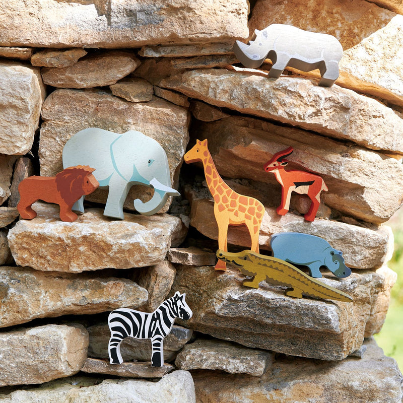 8 Safari Animals & Shelf
