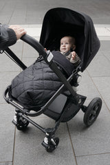 Universal Buggy Footmuff Black Quilted