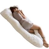 MINICAMP U-Shaped Body Pillow with Organic Cover in White | Kapok or PES Filling