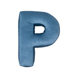 Betty's Home Blue Velvet Alphabet Cushion