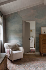 Watercolor Blue & Grey Cloud Wallpaper