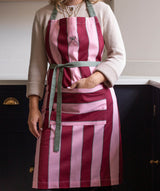 Kitchen Apron - Bold Stripe Burgundy