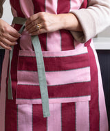 Kitchen Apron - Bold Stripe Burgundy