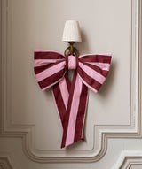 Christmas Hanging Bow - Bold Stripe Burgundy