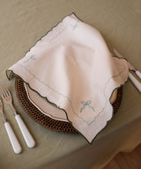 Embroidered Bow Napkins, Set of 2 - Dark Green