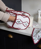Double Oven Glove - Berry Ribbons