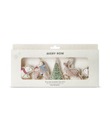 Embroidered Tree Decorations, Set of 5 - Wintry Woodlands
