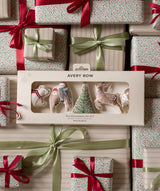 Embroidered Tree Decorations, Set of 5 - Wintry Woodlands