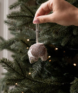 Embroidered Tree Decorations, Set of 5 - Wintry Woodlands