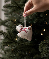 Embroidered Tree Decorations, Set of 5 - Wintry Woodlands
